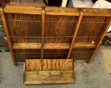 2 Wood Hanging Office Organizers 30" x 24" and 17" x 12"