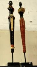 2 African Art Statues 27" Tall