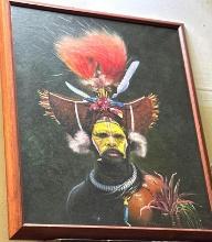 Framed Warrior Painting 25" x 18"