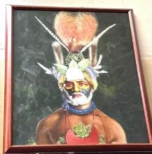 Framed Warrior Painting 25" x 18"