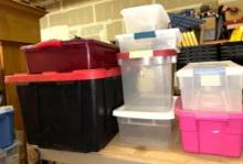 Lot of Storage Bins with Lids