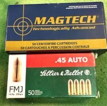 100 Rounds of 45 cal Ammo