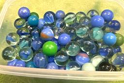 HUGE Container FULL of Marbles- including some Vintage