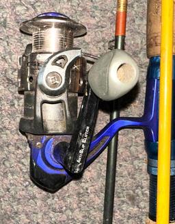 7 Trout Brass Fishing Rods- some Reels- All Intact