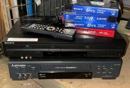 Mitsubishi HS-U448 VCR Combo w/remote & Sony SLV-D281P DVD player