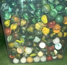HUGE Container FULL of Marbles- including some Vintage
