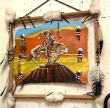 Dream Catcher with Native American & Horse 22" x 23"