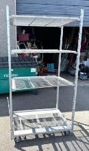 Rolling Metal Shelf Unit 84" T x 44" W