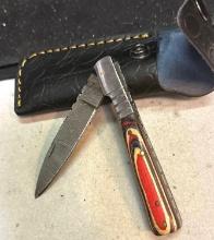 Folding Pocket knife with Sheath 4" Blade