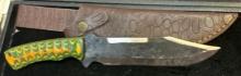 Fixed Blade Knife and Sheath 7" Blade