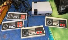 2 Original Nintendo Controllers and Nintendo Style Video game console with 2 controllers