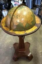 Antique W & AK Johnston 12 Inch Terrestrial Globe on walnut stand from 1910