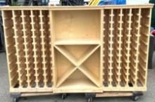 Custom Made Hard Wood Wine Rack- Recessed 75" long x 45"