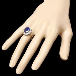 14k Gold 5.52ct Sapphire 0.90ct Diamond Ring