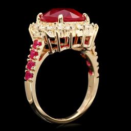 14k White Gold 6.75ct Ruby 0.80ct Diamond Ring