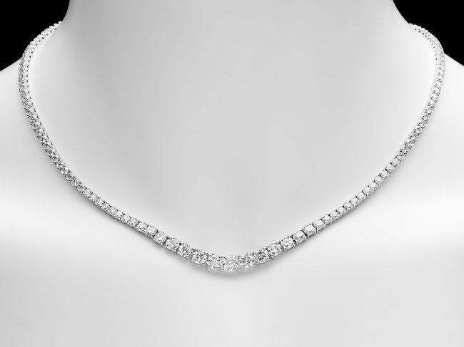 18k White Gold 13.00ct Diamond Necklace