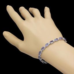 14K Gold 14.47ct Tanzanite 0.83ct Diamond Bracelet