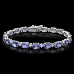 14K Gold 14.47ct Tanzanite 0.83ct Diamond Bracelet