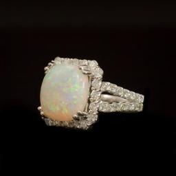 14K Gold 5.31ct Opal 1.60ct Diamond Ring