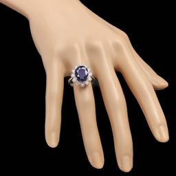 14k Gold 6.00ct Sapphire 1.35ct Diamond Ring