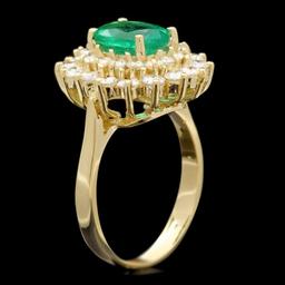18k Gold 1.75ct Emerald 1.50ct Diamond Ring