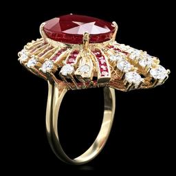 14k Yellow Gold 14ct Ruby 1.85ct Diamond Ring