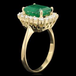 18k Gold 2.80ct Emerald 0.70ct Diamond Ring