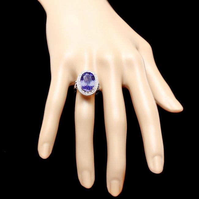 14k Gold 7.00ct Tanzanite 0.70ct Diamond Ring