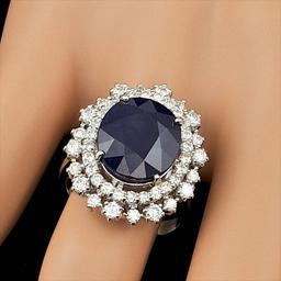 14k Gold 8.50ct Sapphire 1.50ct Diamond Ring