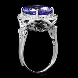 14k Gold 7.00ct Tanzanite 0.70ct Diamond Ring