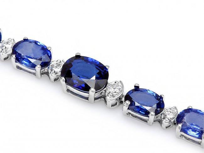 14k Gold 14ct Sapphire 0.65ct Diamond Bracelet