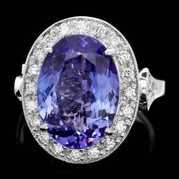 14k Gold 7.00ct Tanzanite 0.70ct Diamond Ring