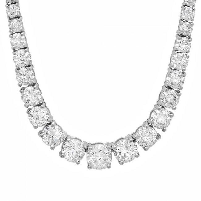 18k White Gold 11.50ct Diamond Necklace