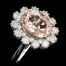 14k Gold 3.50ct Morganite 1.40ct Diamond Ring