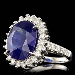 14k Gold 9.00ct Sapphire 1.15ct Diamond Ring