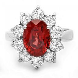 14k White Gold 5.50ct Zircon 1.80ct Diamond Ring