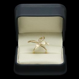 14K Gold 0.78ct Diamond Butterfly Ring