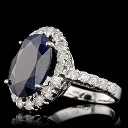 14k Gold 8.50ct Sapphire 1.50ct Diamond Ring