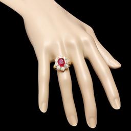 14k Yellow Gold 4.50ct Ruby 2.20ct Diamond Ring