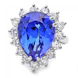 18k Gold 9.00ct Tanzanite 1.35ct Diamond Ring