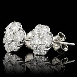 14k White Gold 2.35ct Diamond Earrings