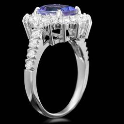 18k Gold 3.00ct Tanzanite 1.05ct Diamond Ring