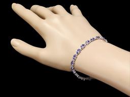 14k Gold 10ct Tanzanite 0.60ct Diamond Bracelet