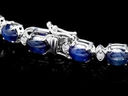 14k Gold 29ct Sapphire 0.75ct Diamond Bracelet