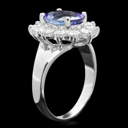 14k Gold 2.50ct Tanzanite 1.00ct Diamond Ring