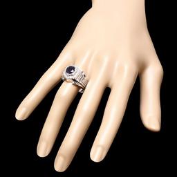 14k Gold 2.00ct Sapphire 0.60ct Diamond Mens Ring