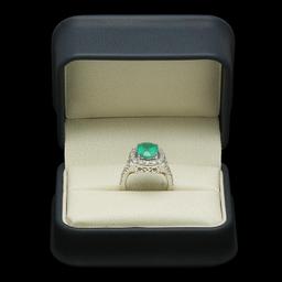 14K Gold 3.00ct Emerald 1.05ct Diamond Ring