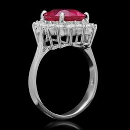 14K Gold 5.11ct Ruby 0.95ct Diamond Ring