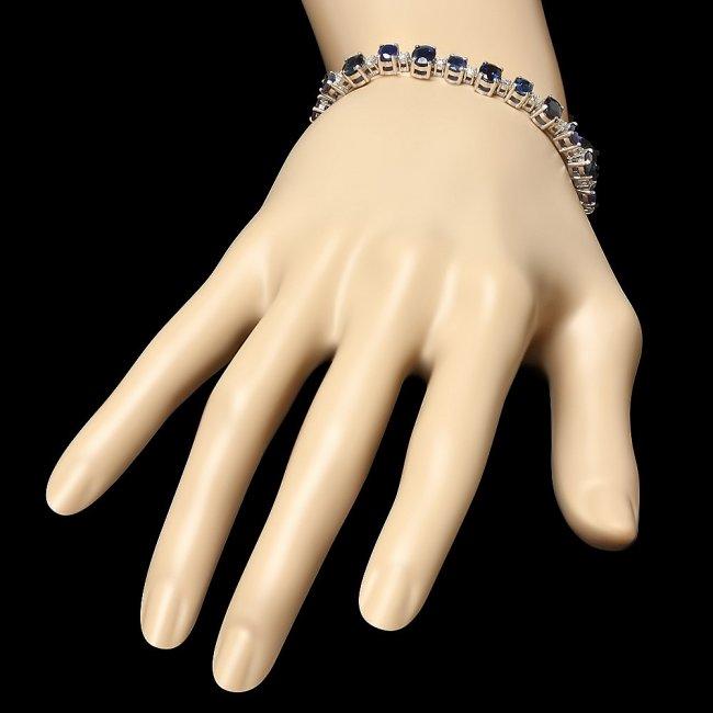 14k Gold 16.30ct Sapphire 1.10ct Diamond Bracelet