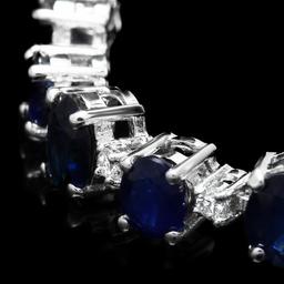 14k Gold 16.30ct Sapphire 1.10ct Diamond Bracelet